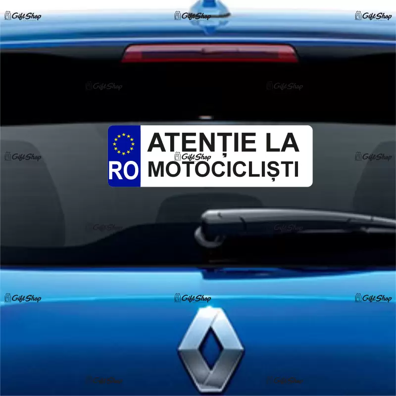Atentie la motociclisti, indicator masina, dimensiune 200x60 mm